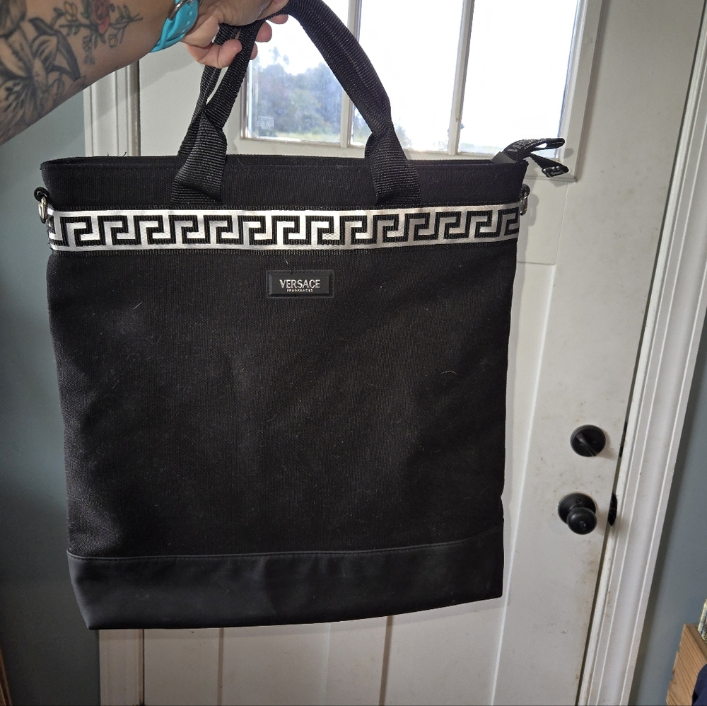 Versace Black and Silver Bag